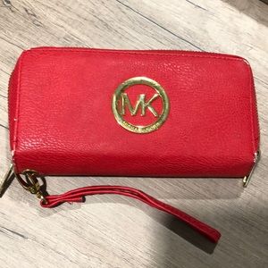 Red Michael Kors Wallet (used condition)